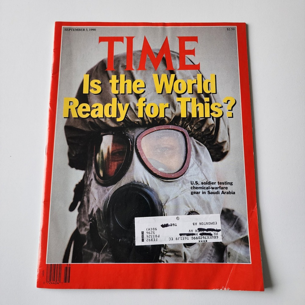 TIME Magazine September 3 1990 Gulf War Chemical Warfare Gear‎ Saudi Arabia VTG